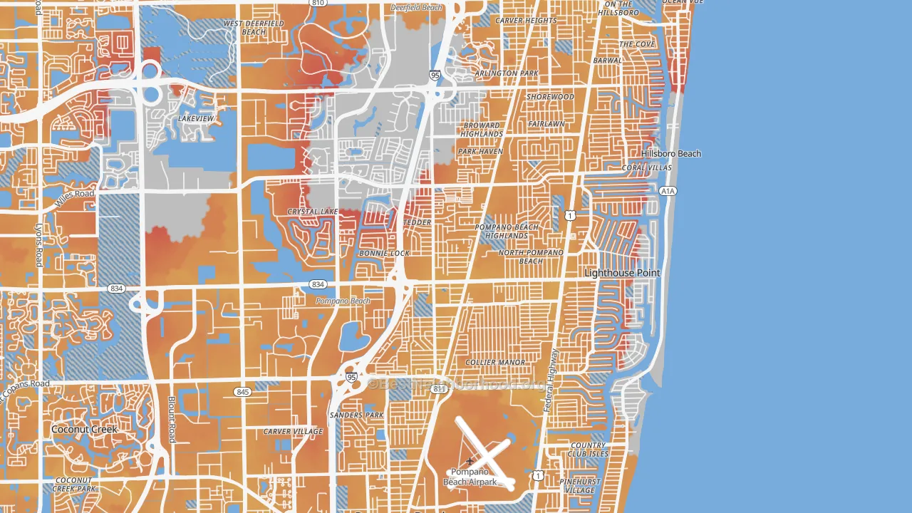 Transit Grade map of 33064, FL