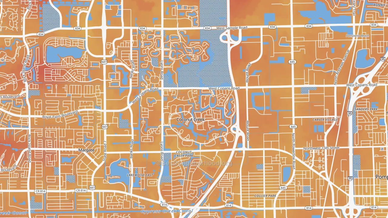 Transit Grade map of 33066, FL