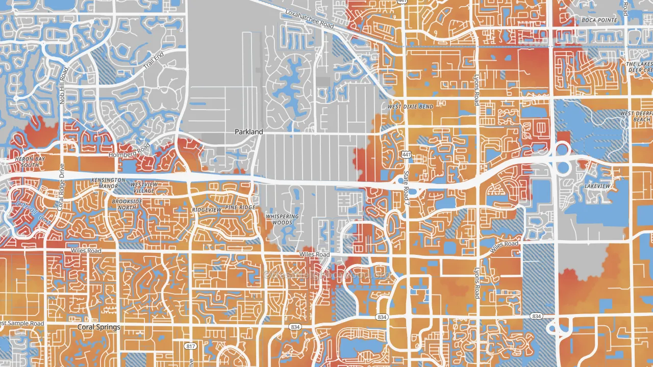 Transit Grade map of 33067, FL