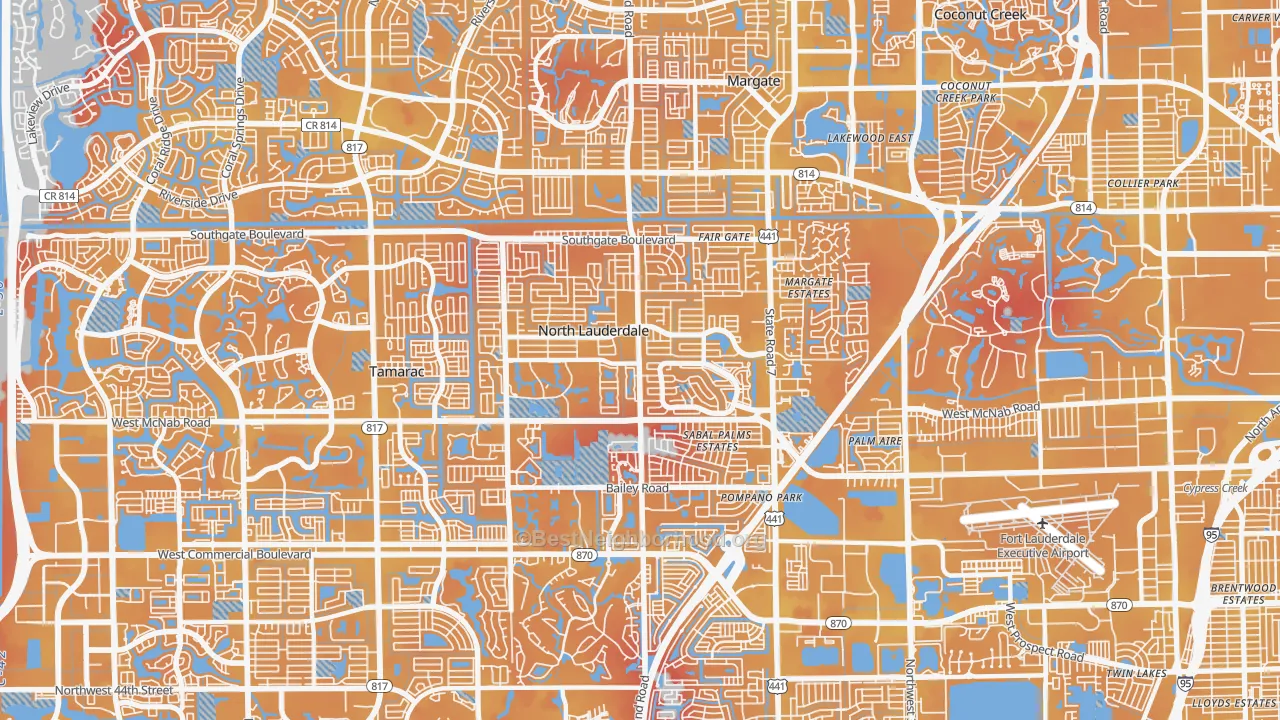 Transit Grade map of 33068, FL