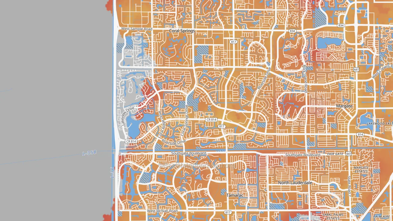 Transit Grade map of 33071, FL