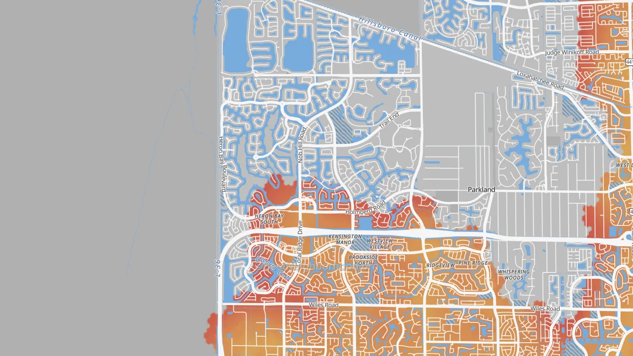 Transit Grade map of 33076, FL