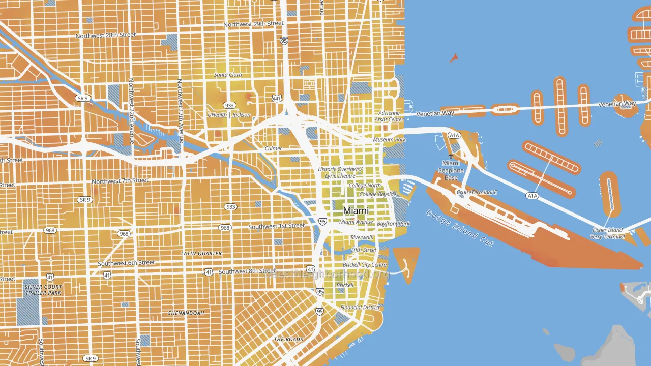 Transit Grade map of 33101, FL
