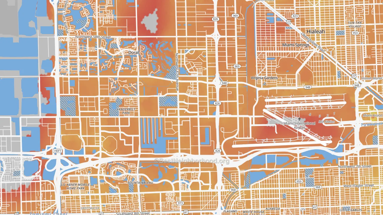 Transit Grade map of 33122, FL