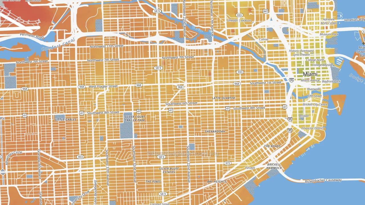Transit Grade map of 33135, FL