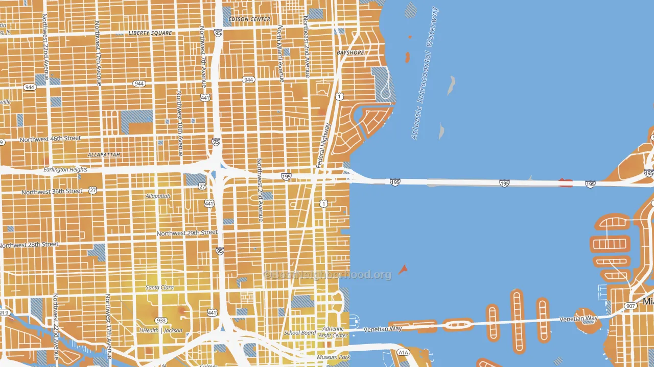 Transit Grade map of 33137, FL
