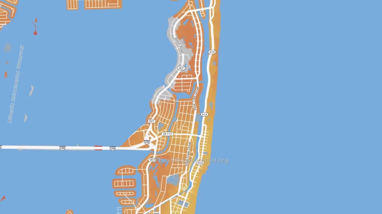 Transit Grade map of 33140, FL
