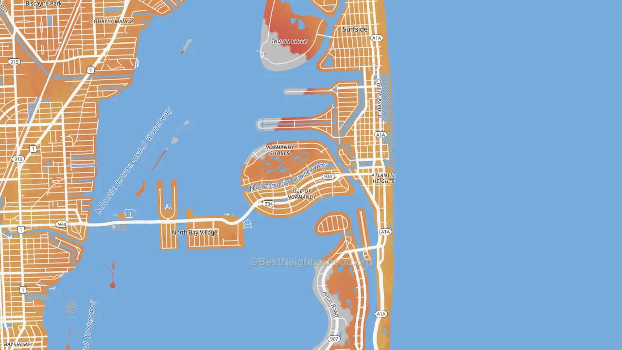Transit Grade map of 33141, FL