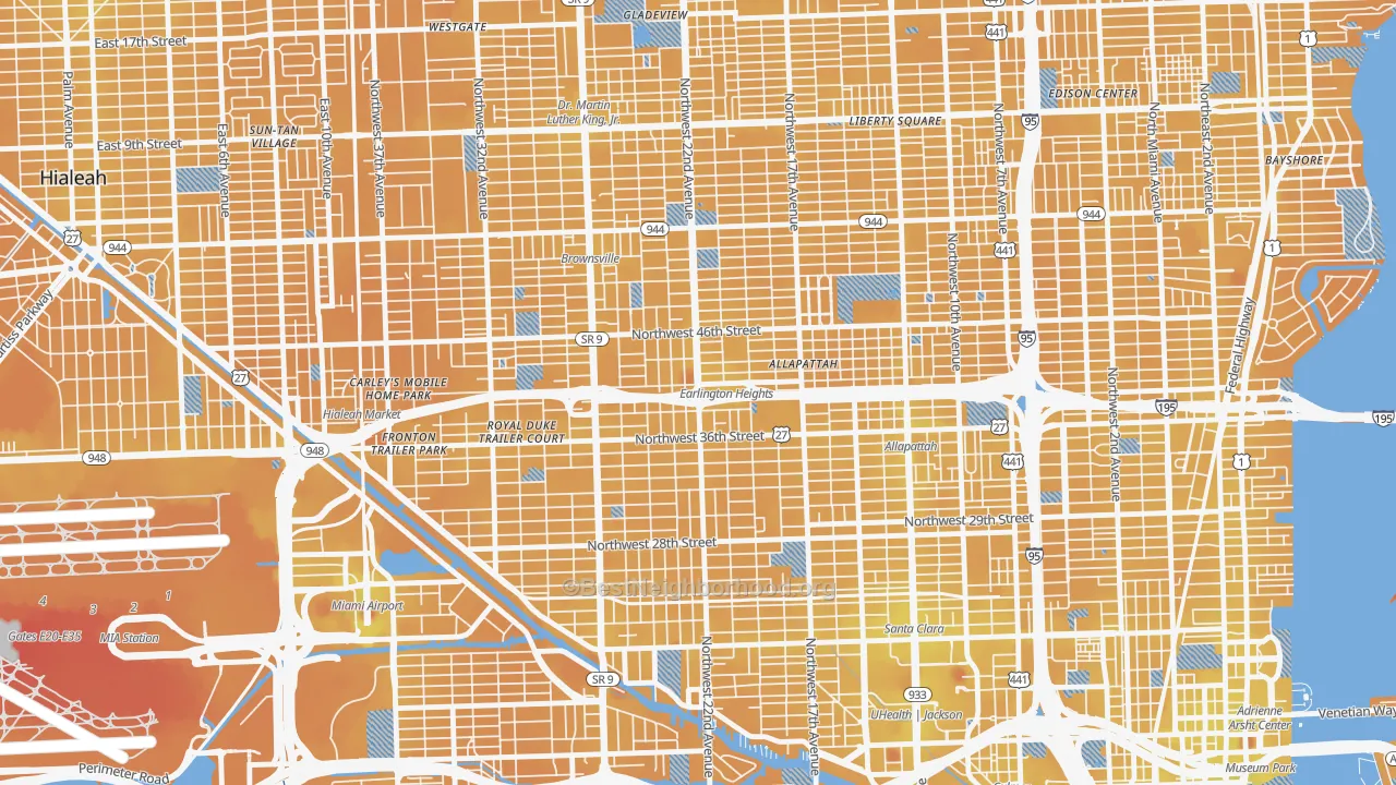 Transit Grade map of 33142, FL