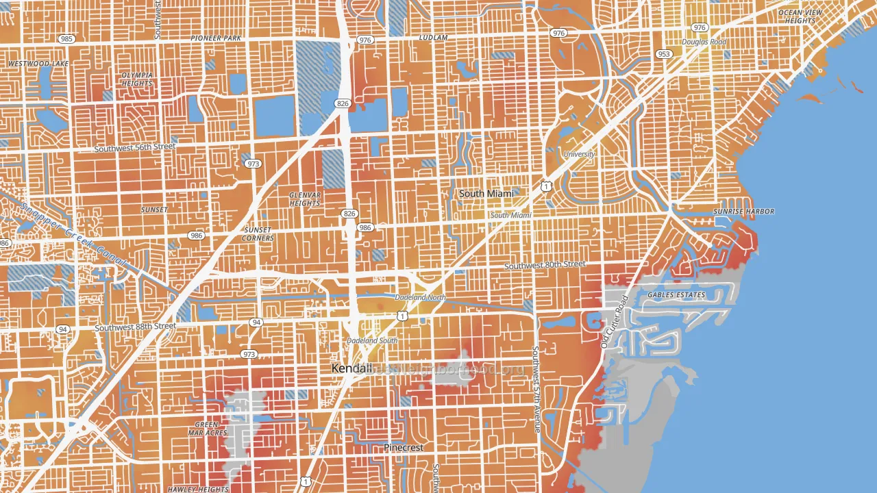 Transit Grade map of 33143, FL