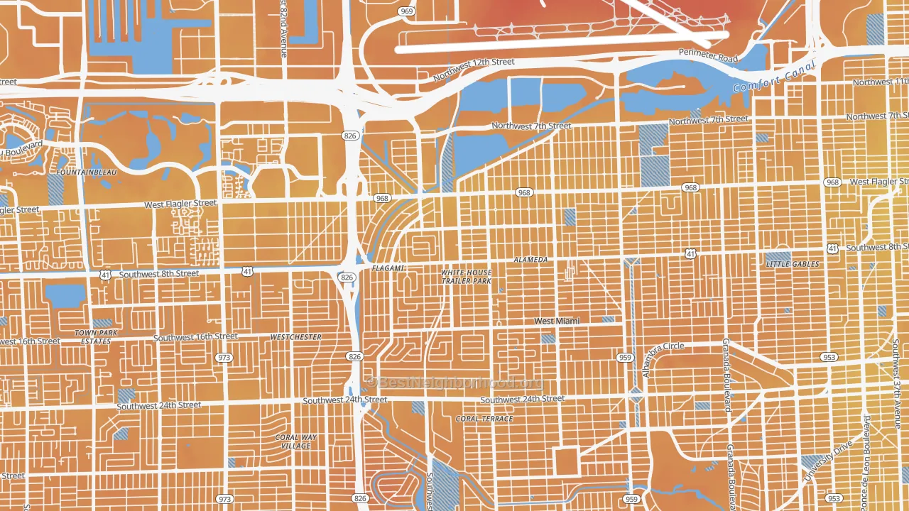 Transit Grade map of 33144, FL