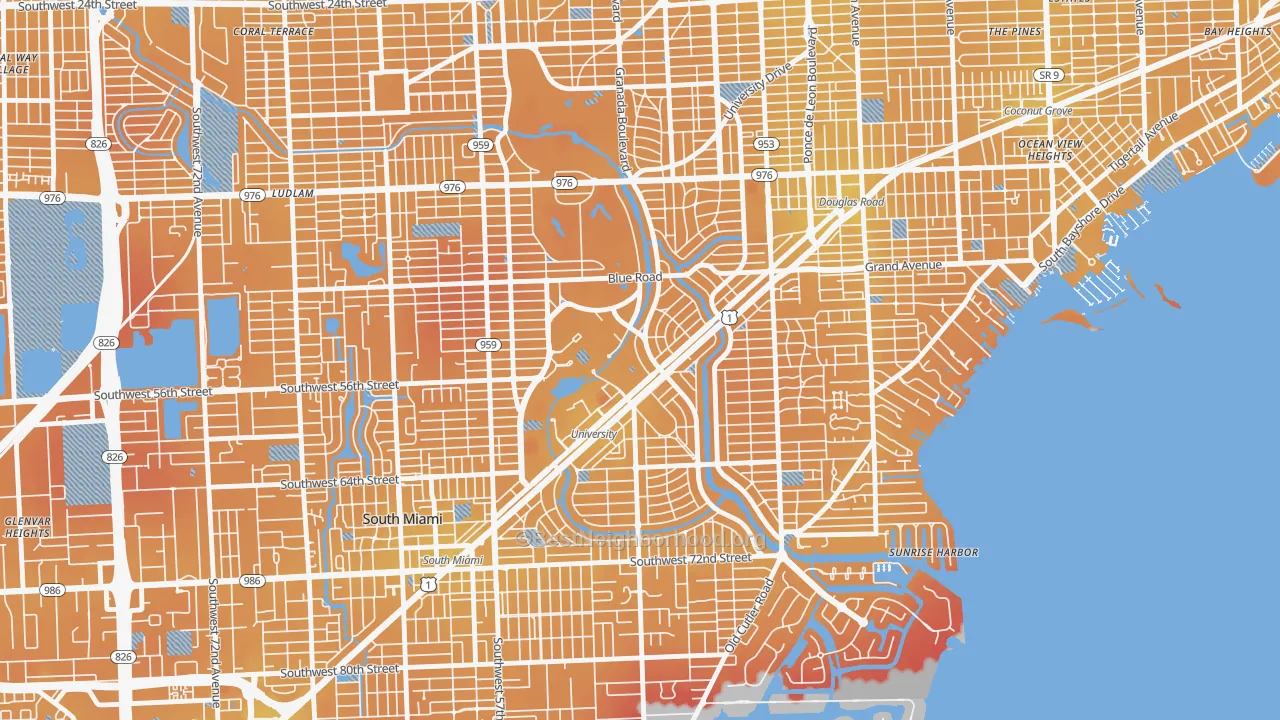 Transit Grade map of 33146, FL