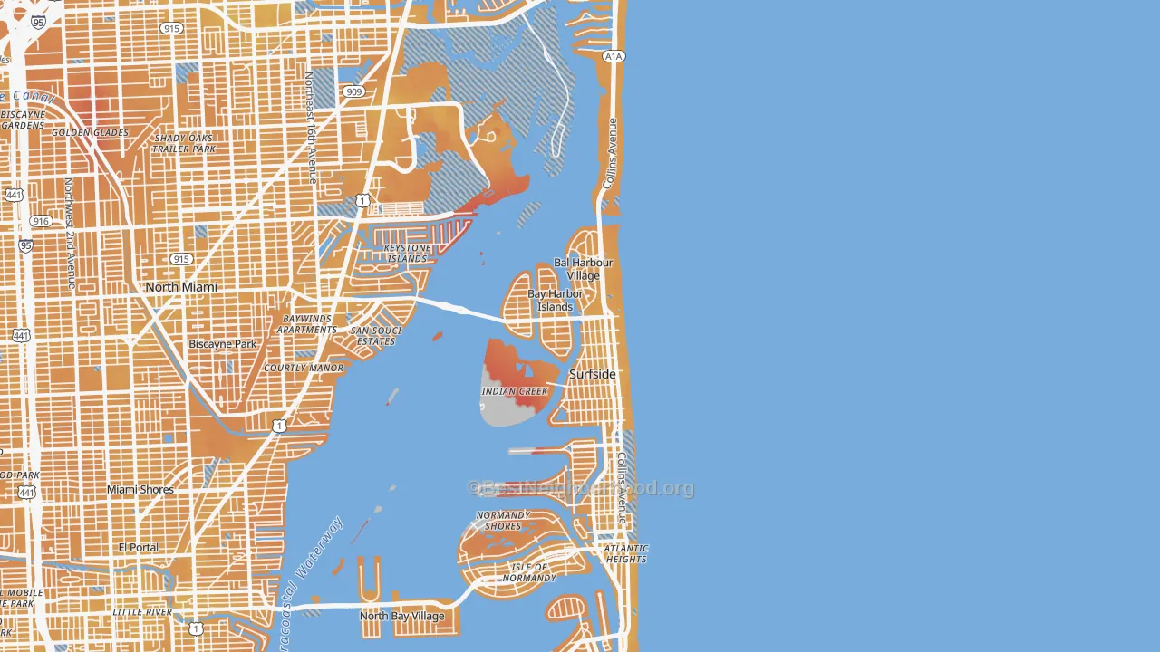 Transit Grade map of 33154, FL
