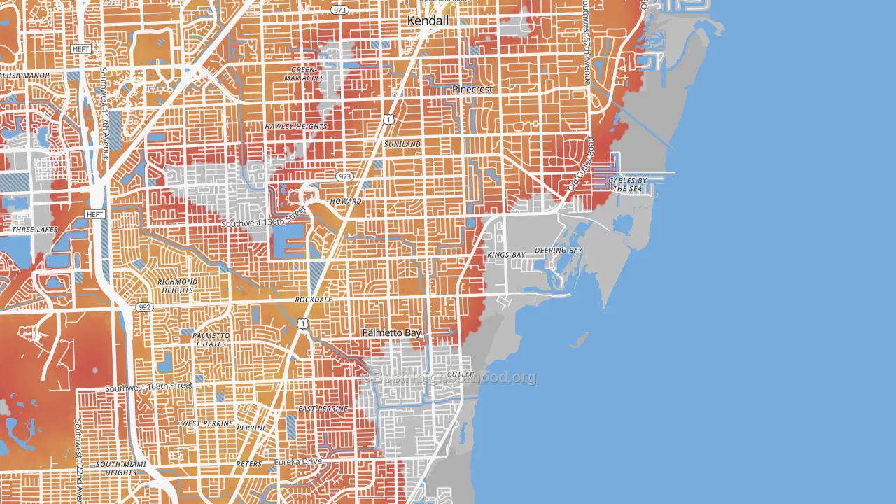 Transit Grade map of 33158, FL