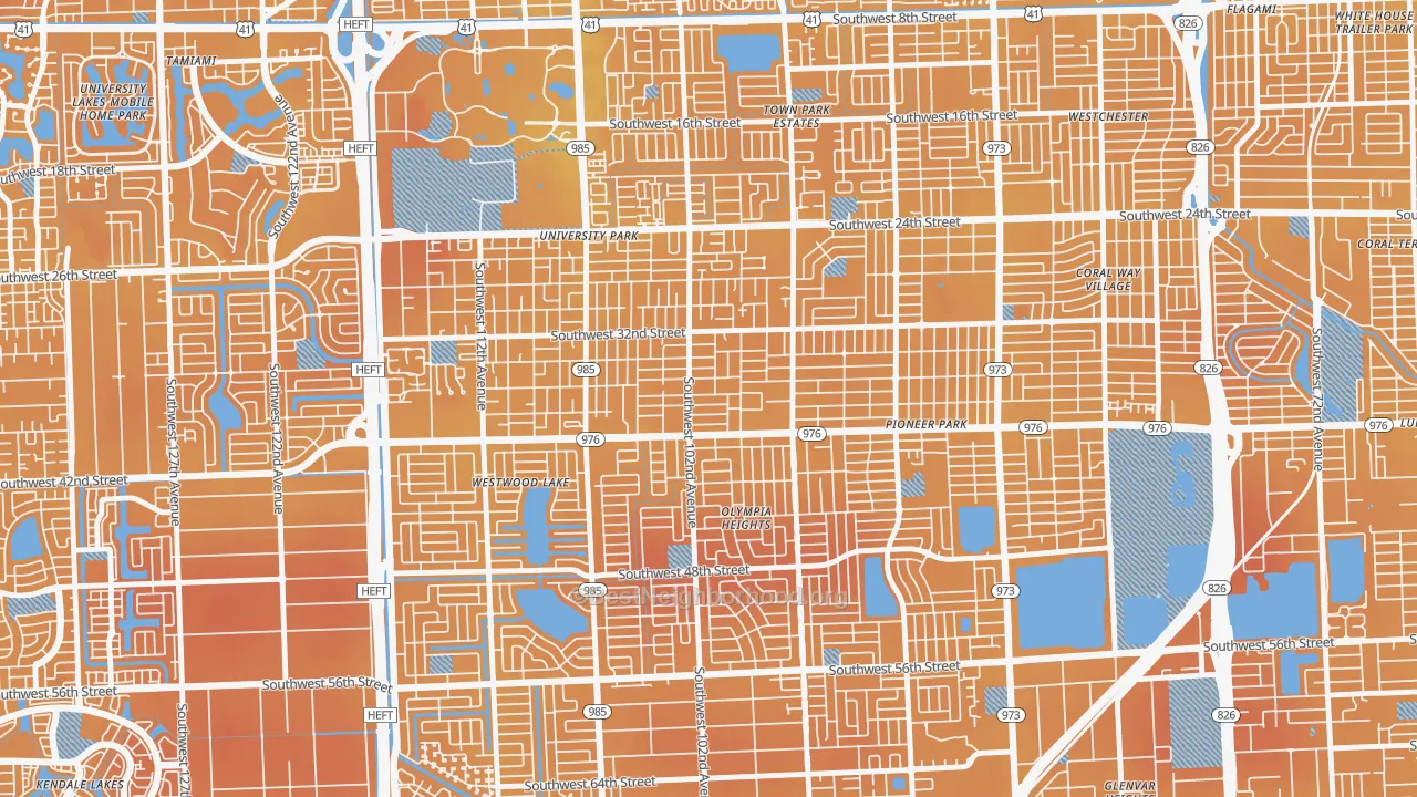 Transit Grade map of 33165, FL