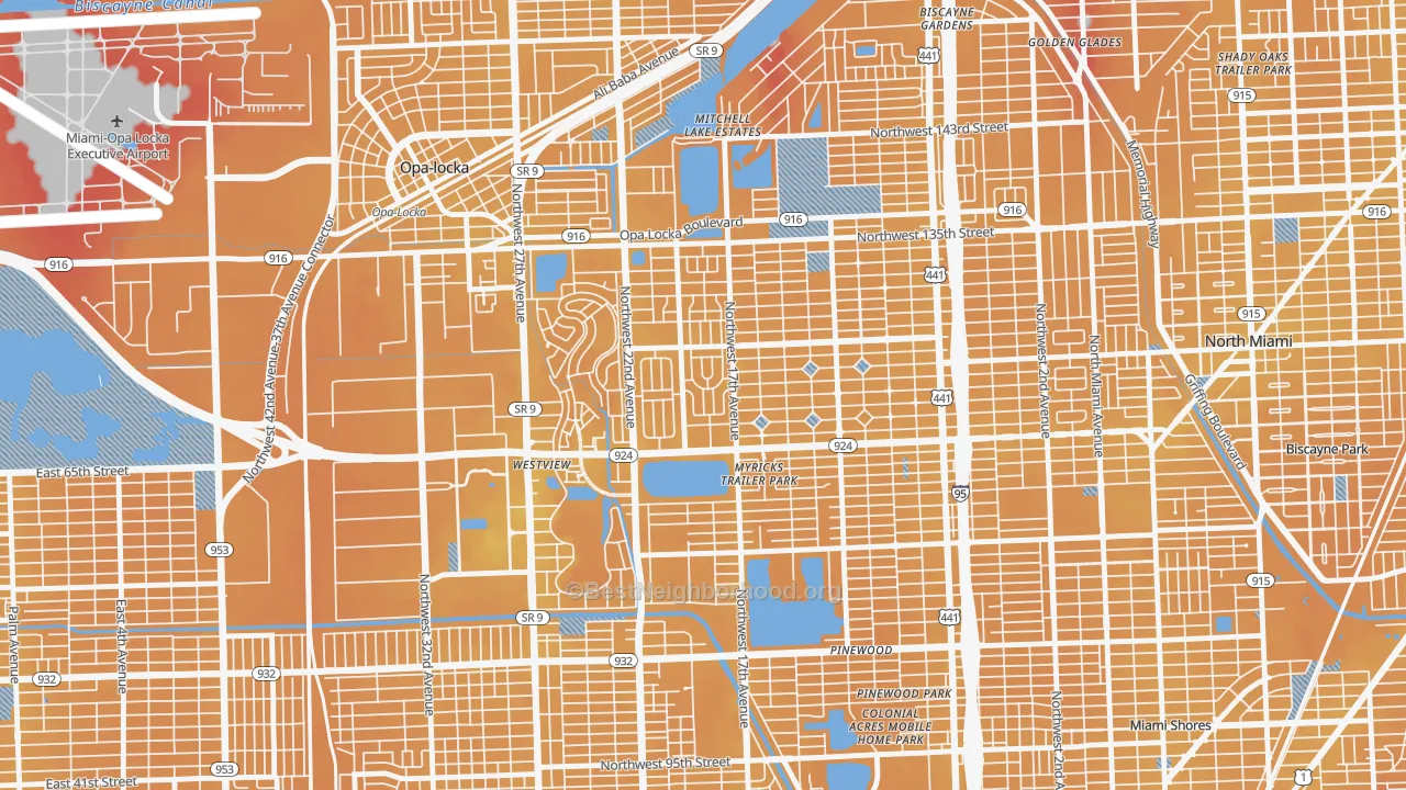 Transit Grade map of 33167, FL