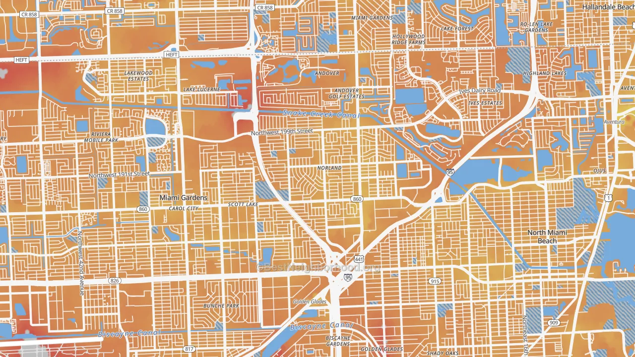 Transit Grade map of 33169, FL