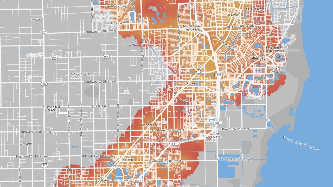 Transit Grade map of 33170, FL