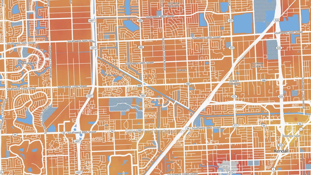 Transit Grade map of 33173, FL