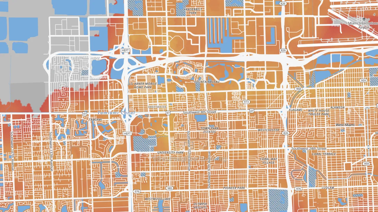 Transit Grade map of 33174, FL