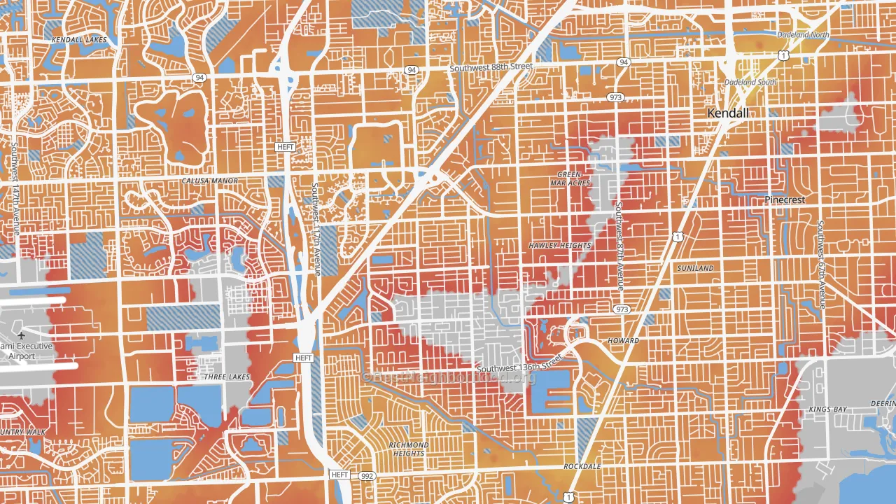 Transit Grade map of 33176, FL