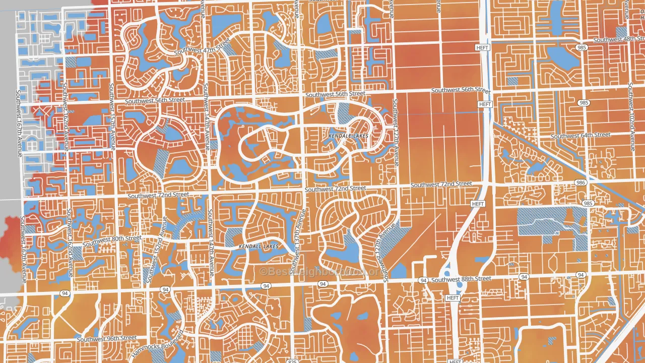 Transit Grade map of 33183, FL