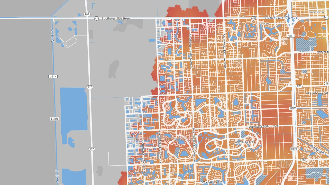 Transit Grade map of 33185, FL