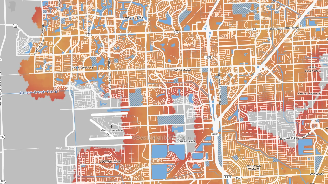 Transit Grade map of 33186, FL