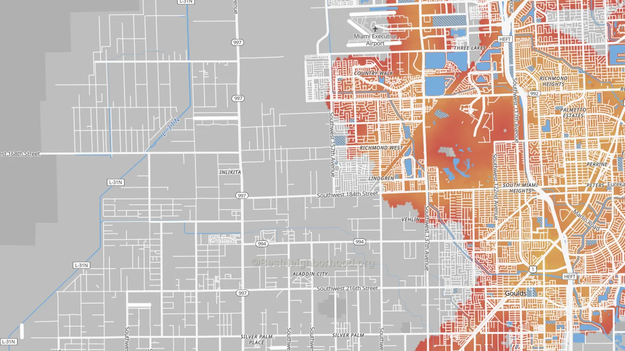 Transit Grade map of 33187, FL
