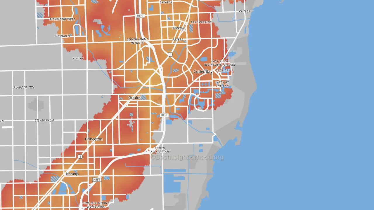 Transit Grade map of 33190, FL