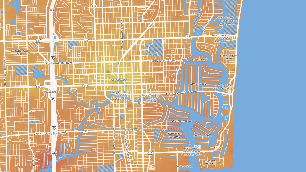 Transit Grade map of 33301, FL