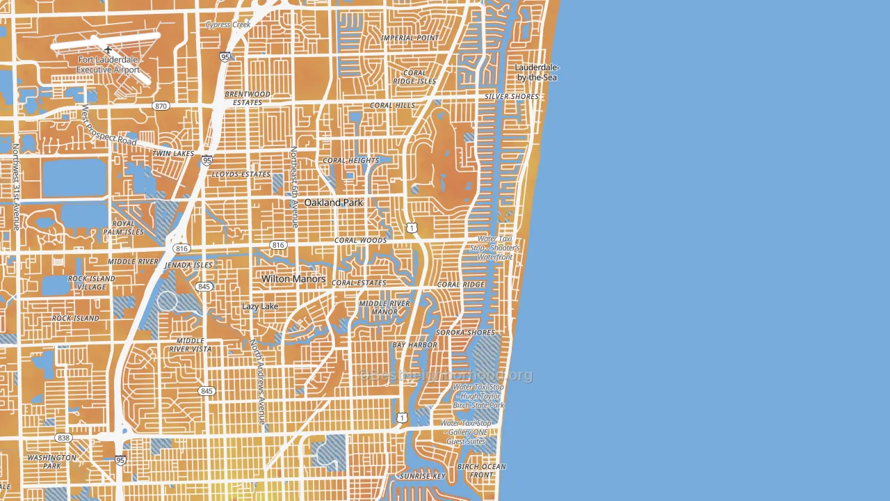 Transit Grade map of 33306, FL
