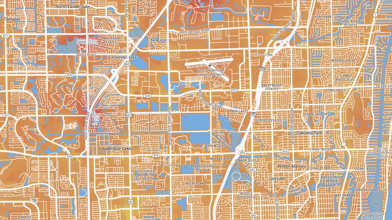 Transit Grade map of 33309, FL