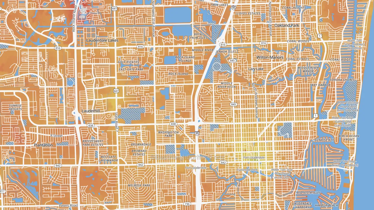 Transit Grade map of 33311, FL