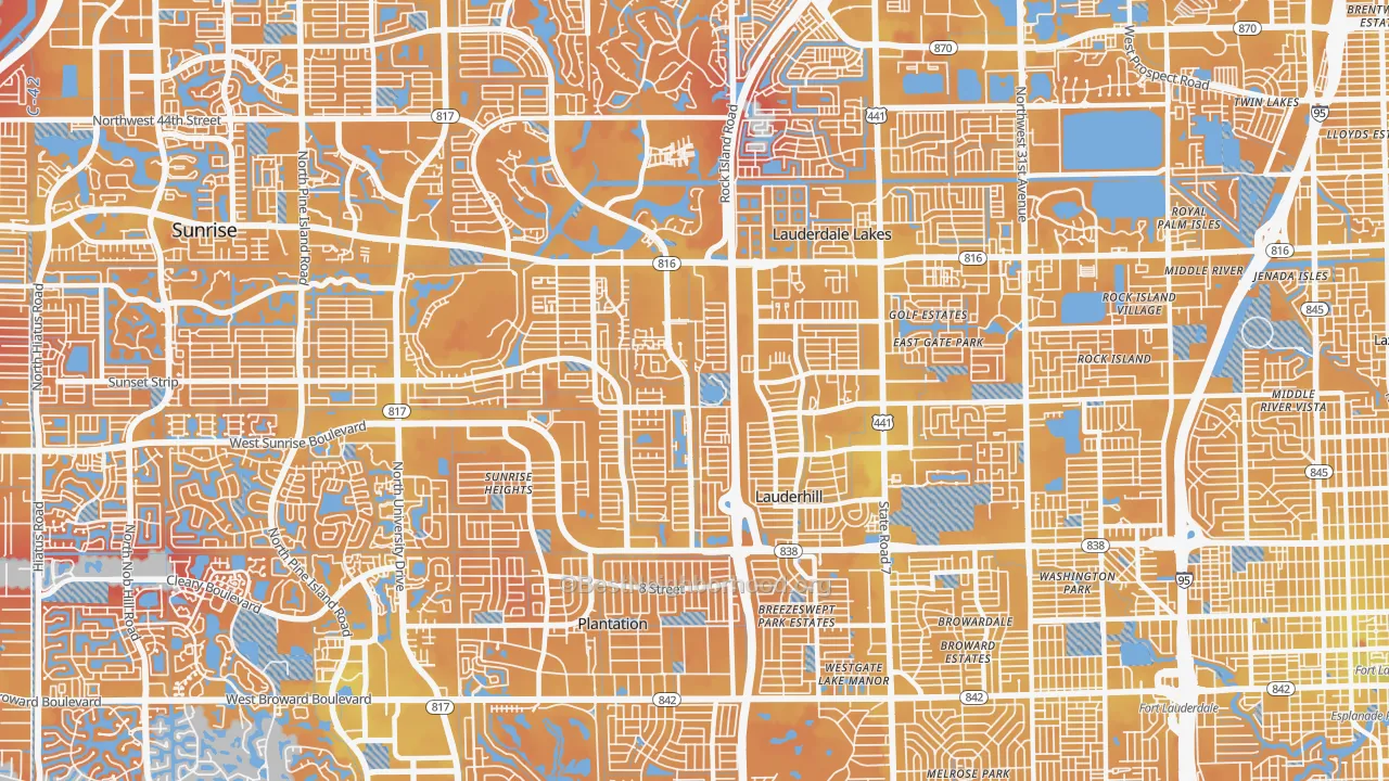 Transit Grade map of 33313, FL