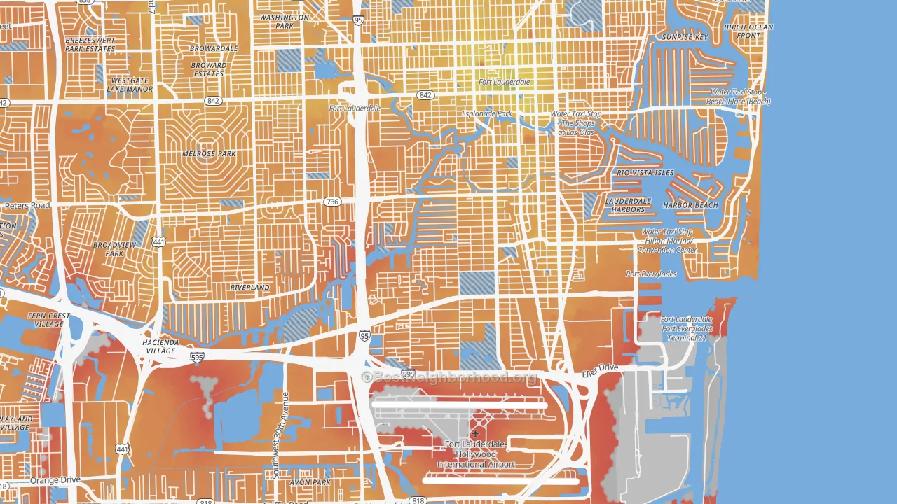 Transit Grade map of 33315, FL