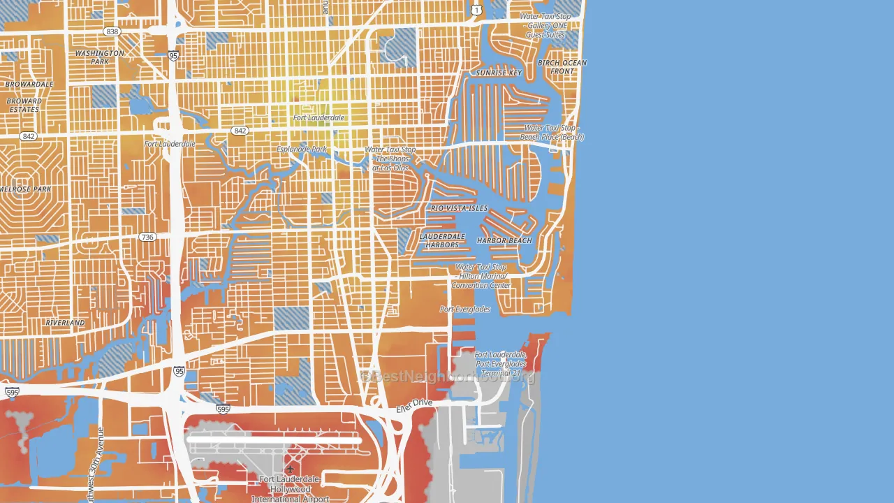 Transit Grade map of 33316, FL