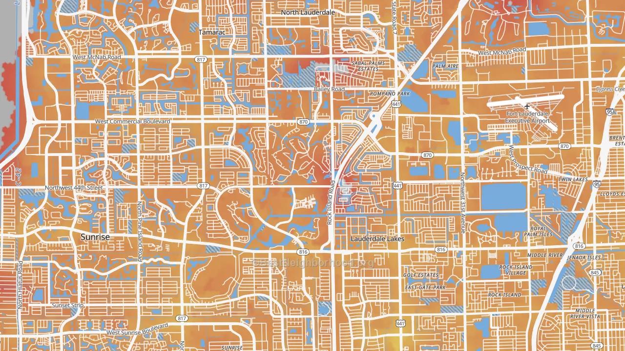 Transit Grade map of 33319, FL