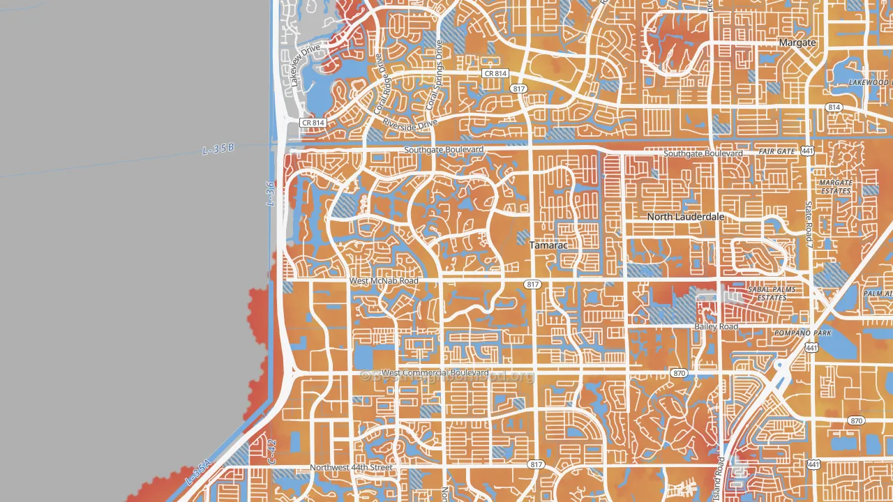 Transit Grade map of 33321, FL