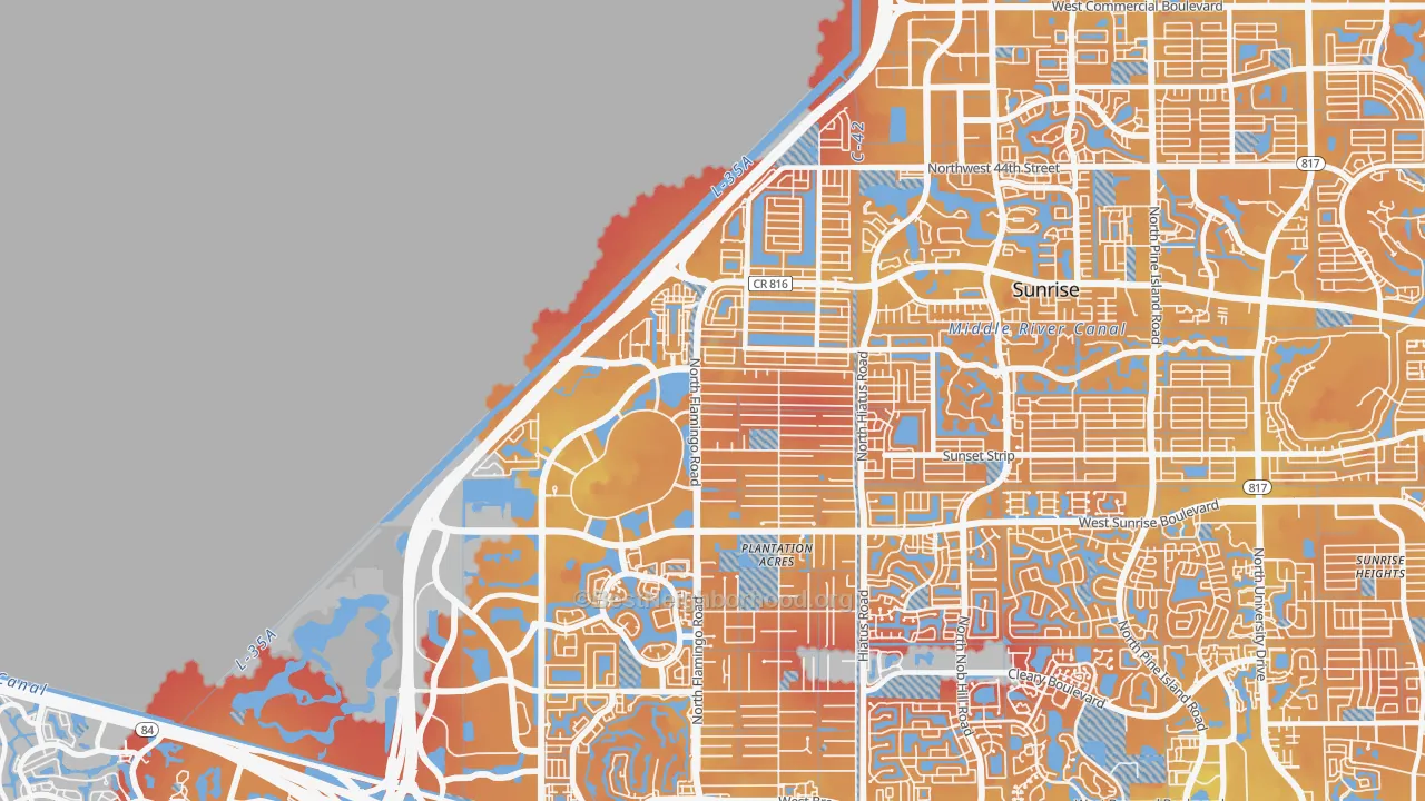 Transit Grade map of 33323, FL