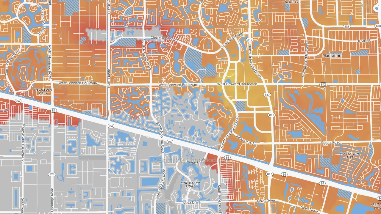 Transit Grade map of 33324, FL