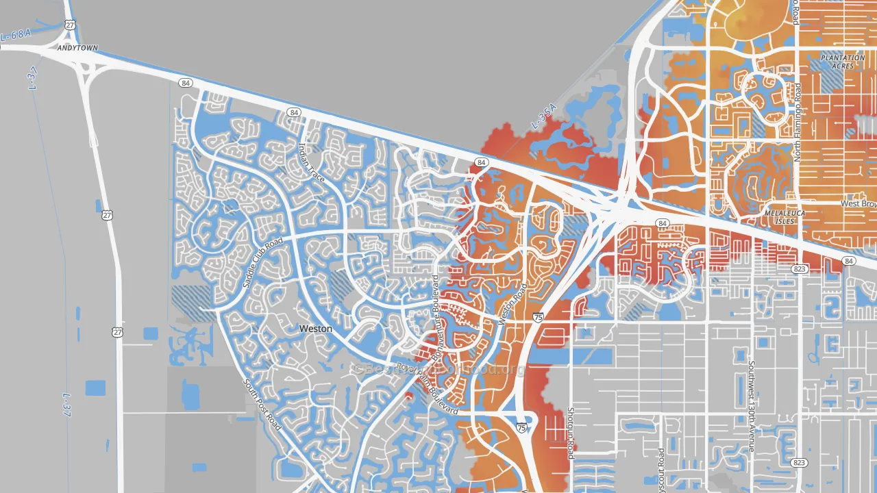 Transit Grade map of 33326, FL
