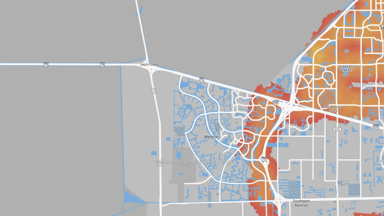 Transit Grade map of 33327, FL
