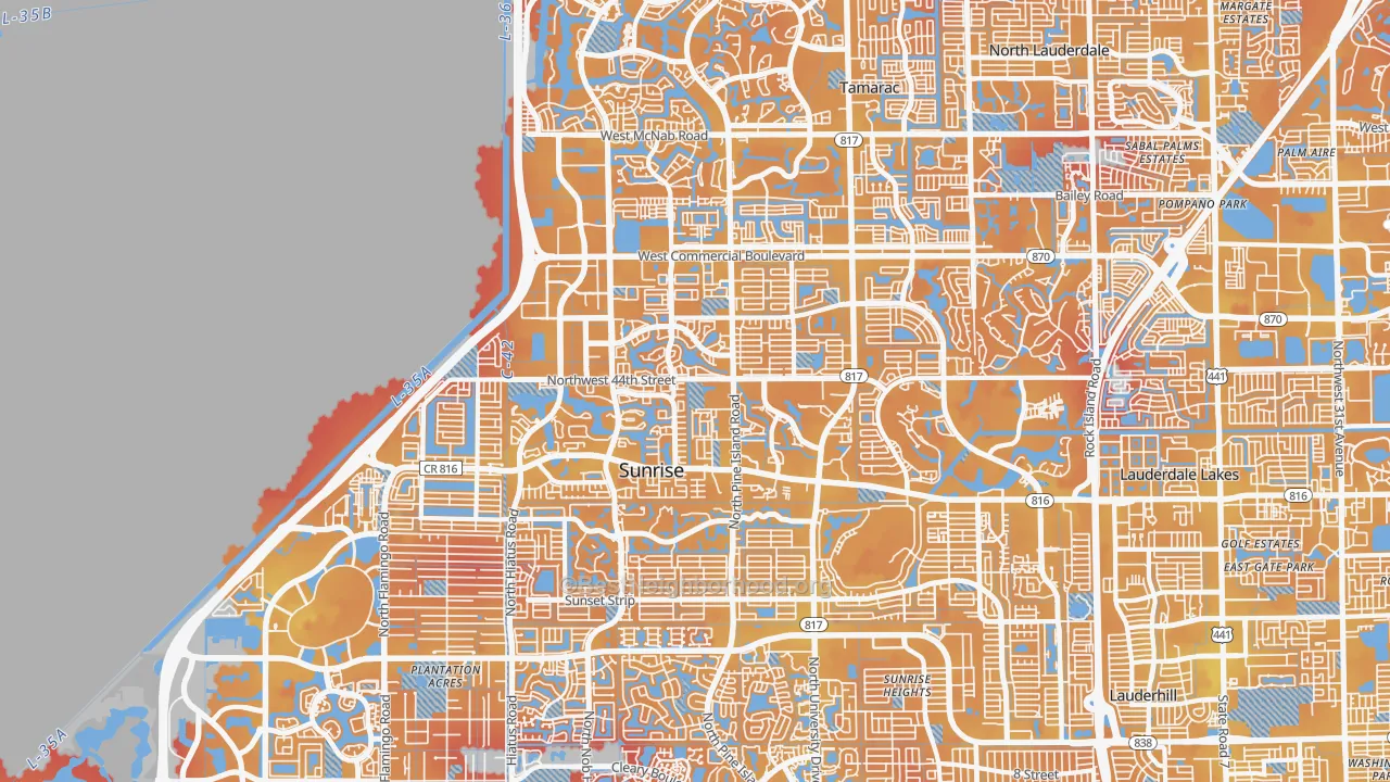 Transit Grade map of 33351, FL