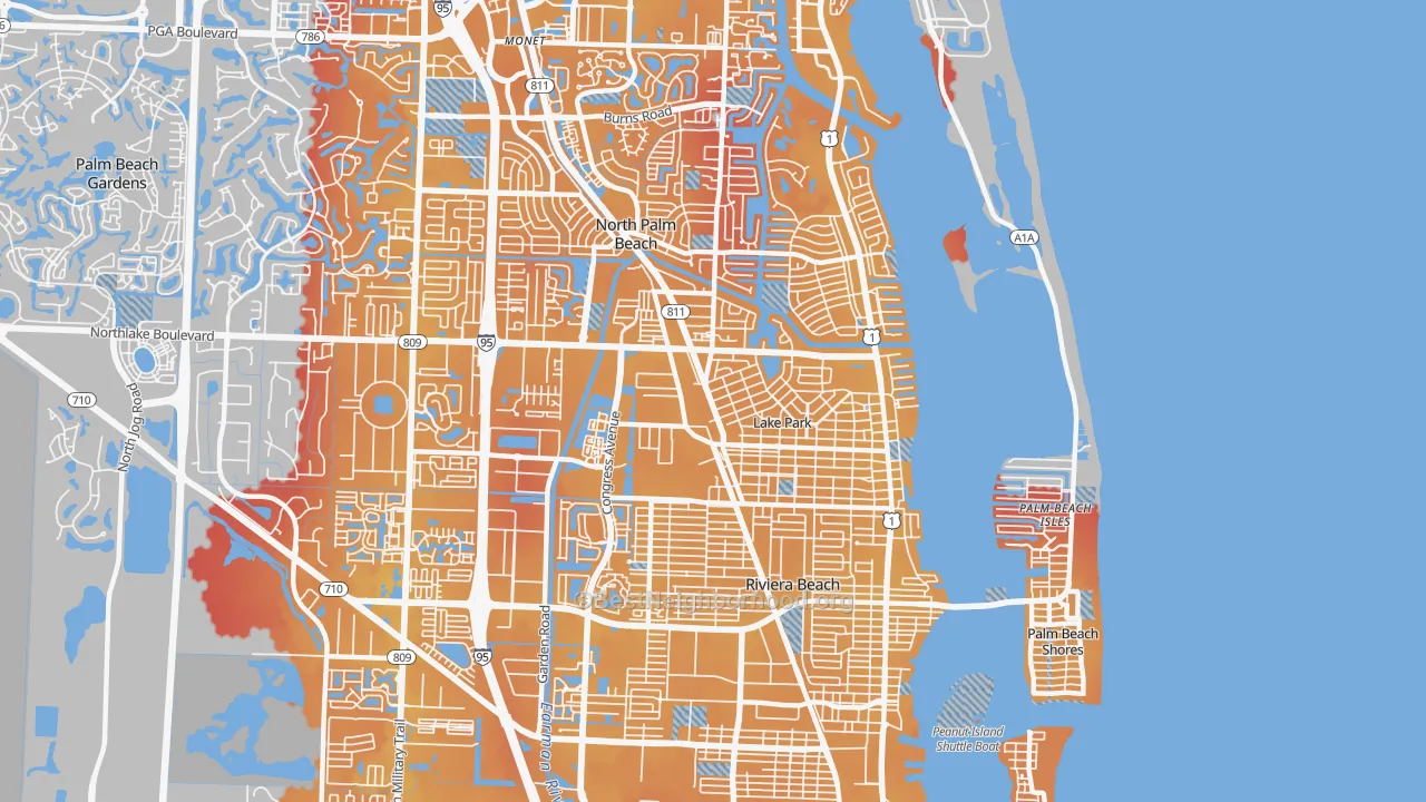 Transit Grade map of 33403, FL