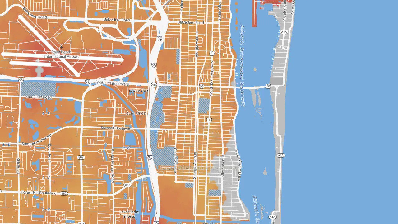 Transit Grade map of 33405, FL