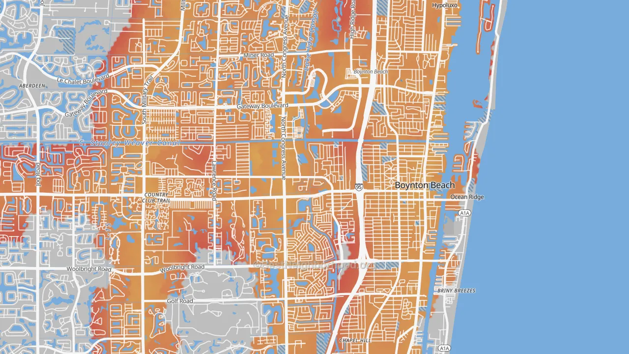 Transit Grade map of 33426, FL
