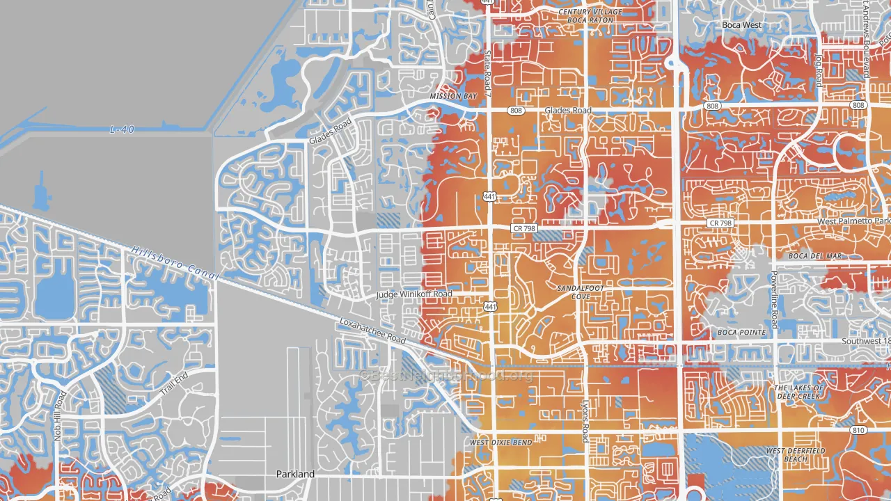 Transit Grade map of 33428, FL