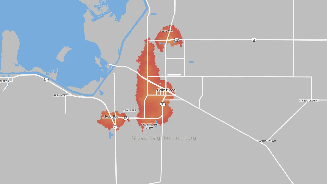 Transit Grade map of 33430, FL
