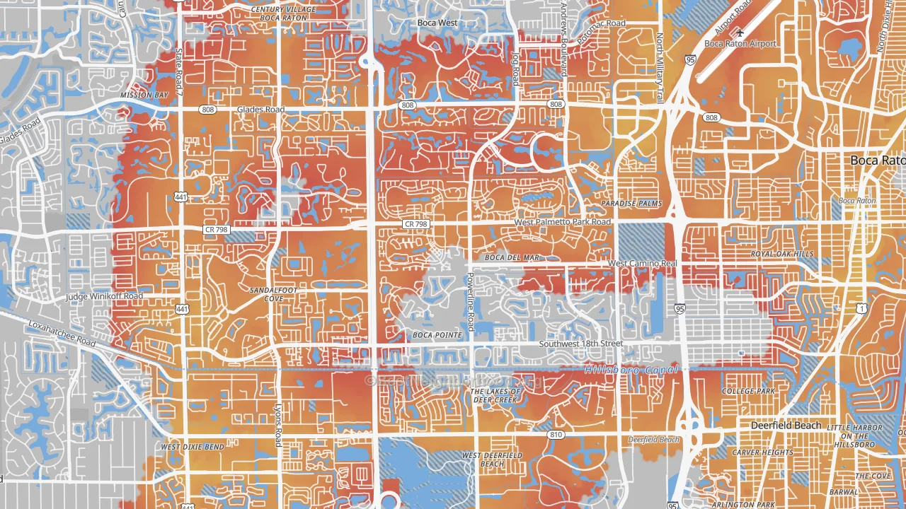 Transit Grade map of 33433, FL